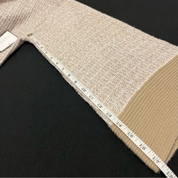 Laundry By Shelli Segal Beige and Cream Crop Sweater with Bell Sleeves size L - Picture 6 of 10